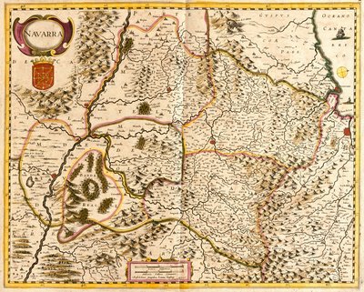 Kort over Kongeriget Navarra (Frankrig) (radering af Frederick de Wit