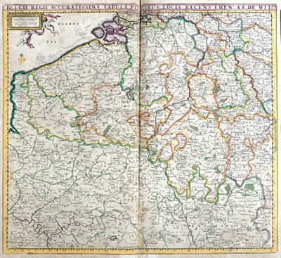 Kort over Kongeriget Nederlandene (radering af Frederick de Wit
