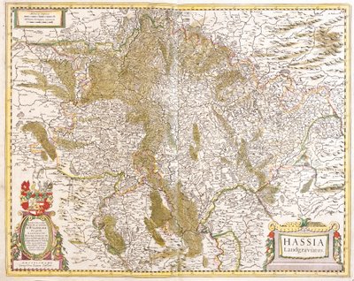 Kort over landgraven i Hessen (Tyskland) (radering af Frederick de Wit