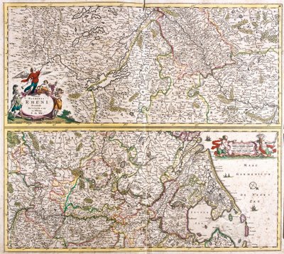 Kort over Rhenanie (Tyskland) (radering af Frederick de Wit