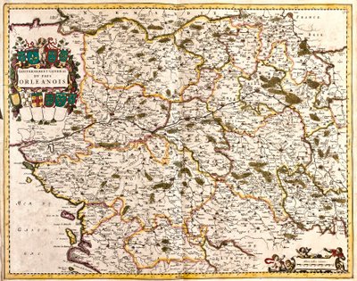 Kort over den generelle regering i Orlean-landet (Frankrig) (radering af Frederick de Wit
