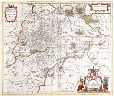 Kort over march (margraviate) af Misnie (Tyskland) (radering af Frederick de Wit