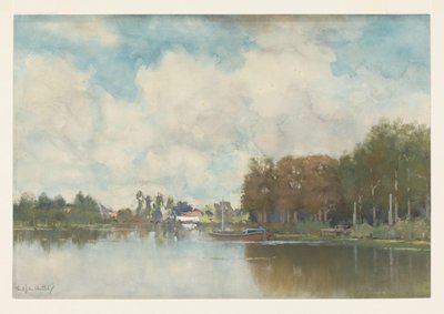 hollandsk kanal af Fredericus Jacobus van Rossum du Chattel (signed by artist)