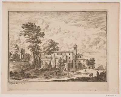 En klosterbygning midt i en italiensk landsby af Frederik Laub