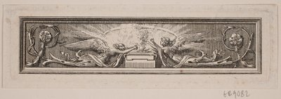 Ornament med alter og to engle af Frederik Ludvig  Bradt