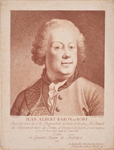 Portræt af baron Johann Albrecht von Korff 1697-1766, midten af ​​det 18. årh. af Frederik Ludvig  Bradt