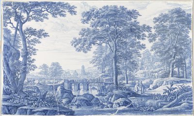 Plaquet med et italiensk landskab Plade med et italiensk landskab af Frederik van Frytom (attributed to)