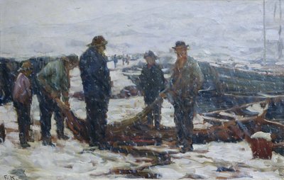 Fishermen, ca. 1900 (olie på lærred) af Fredrik Kolstoe