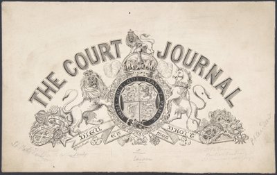 Titelsidedesign til The Court Journal, 1830-62. af Freeman Gage Delamotte