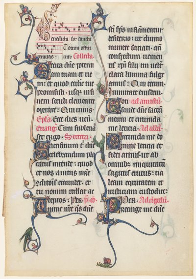 Manuskriptblad fra Beauvais Missal af French 13th Century