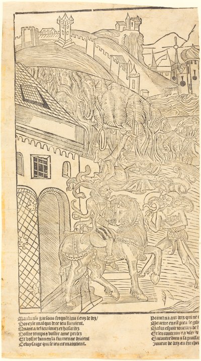 En advarsel mod at spille terninger af French 15th Century
