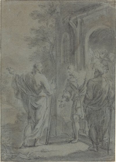 Figurer (Kristus kalder en af apostlene?) af French 17th Century
