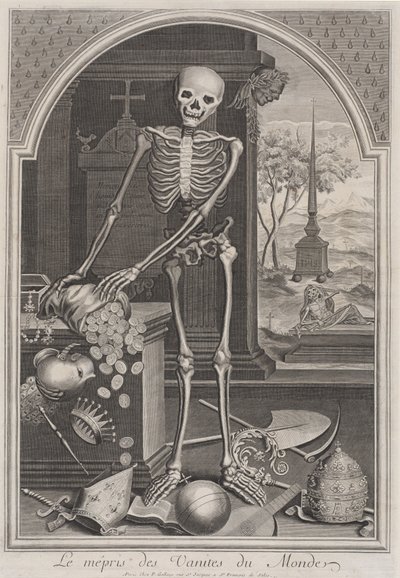 Døden med verdslige forfængeligheder af French 18th Century