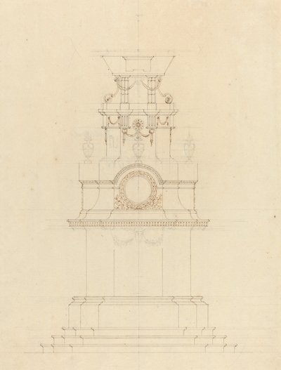 Design til en katafalk af French 18th Century