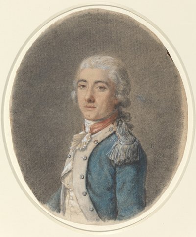 Portræt af en mand i en militæruniform af French 18th Century