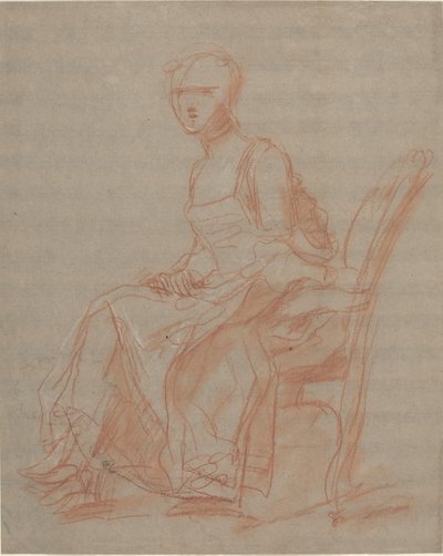 Siddende kvinde af French 18th Century