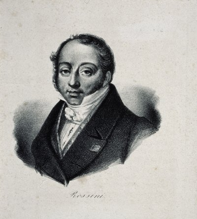 Portræt af komponisten Gioachino Antonio Rossini 1792-1868 af French Master