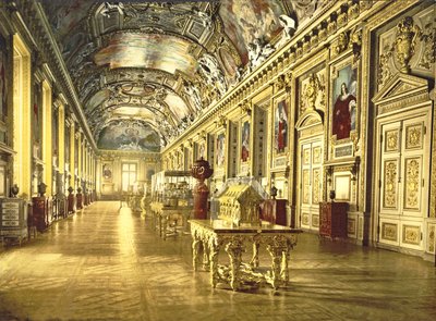 Et galleri i Louvre, Paris, 1890-1900 af French Photographer