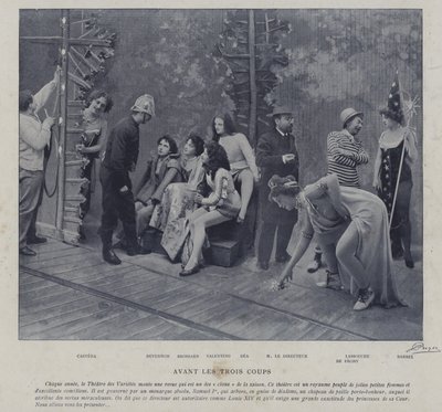 Skuespillere og skuespillerinder på Theatre des Varietes, Paris (s/h-billede) af French Photographer