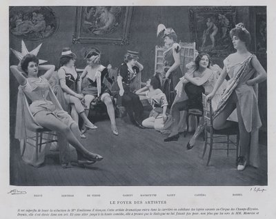 Skuespillerinder i det grønne rum på Theatre des Varietes, Paris (s/h-billede) af French Photographer