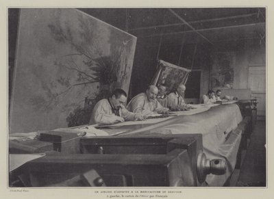 Kunstnerværksted på Beauvais Tapestry Manufacture, Frankrig (s/h foto) af French Photographer