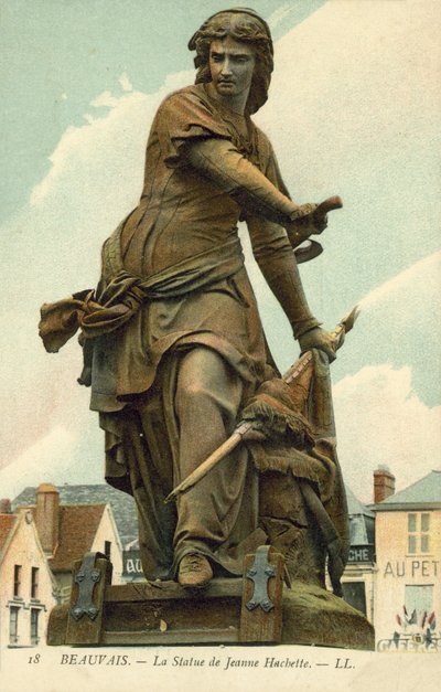 Beauvais, statue af Jeanne Hachette (farvefoto) af French Photographer