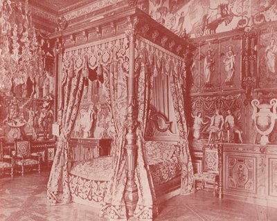 Sengeværelse for Anne af Østrig, Fontainebleau (s/h-billede) af French Photographer
