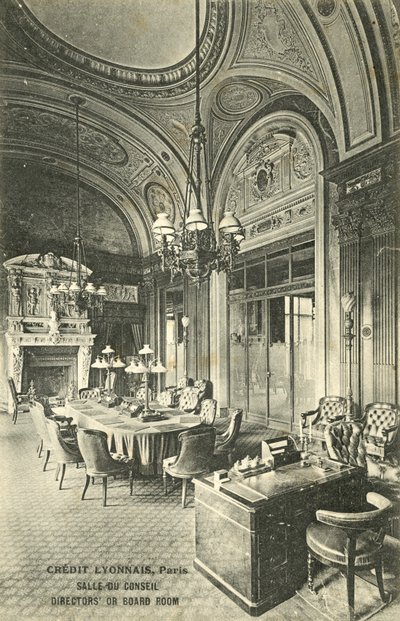 Bestyrelsesværelse, Credit Lyonnais bank, Paris (s/h foto) af French Photographer