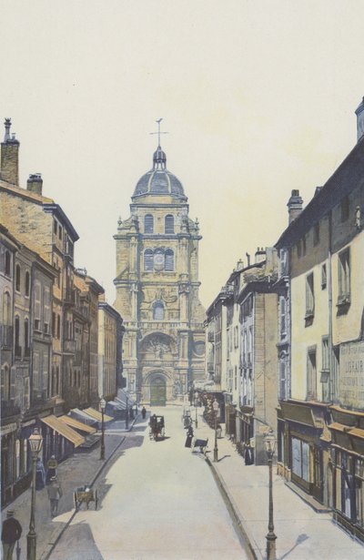 Landsby, gade og Notre-Dame kirke af French Photographer