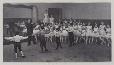 Drenge i en balletklasse (s/h-billede) af French Photographer