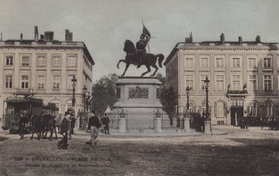 Bruxelles, Place Royale, Statue af Godefroid de Bouillon af French Photographer
