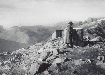 Buet, Aiguilles Rouges-bjergkæden set fra Brevent (s/h-foto) af French Photographer