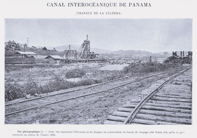 Panama Interoceanic Canal, Culebra Works (s/h-billede) af French Photographer