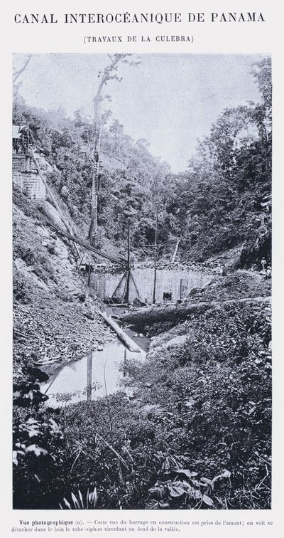 Panama Interoceanic Canal, Culebra Works (s/h-billede) af French Photographer
