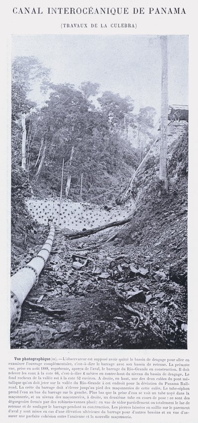 Panama Interoceanic Canal, Culebra Works (s/h-billede) af French Photographer