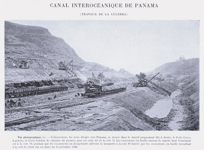 Panama Interoceanic Canal, Culebra Works (s/h-billede) af French Photographer