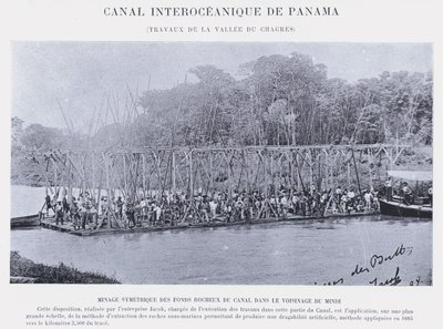 Panama Interoceanic Canal, Chagres Valley Works (s/h-billede) af French Photographer