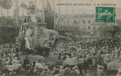 Carnaval de Nice 1913. Postkort sendt i 1913. af French Photographer