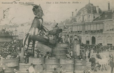 Dejligt karneval, Char, Les Pilules du Diable. Postkort sendt i 1913. af French Photographer