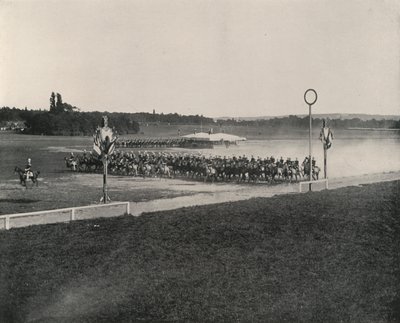 Kavaleri manøvre på Longchamps (s/h foto) af French Photographer