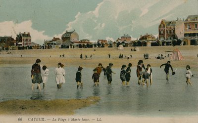 Cayeux, stranden ved Maree basse. Postkort sendt 27. juli 1913. af French Photographer