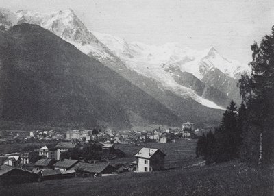 Chamonix og Mont Blanc (s/h-foto) af French Photographer