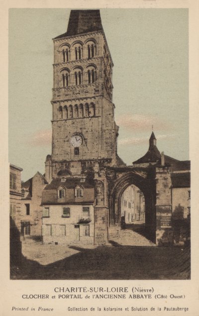 Charite Sur Loire, Klokketårn og Portal of the Old Abbey af French Photographer
