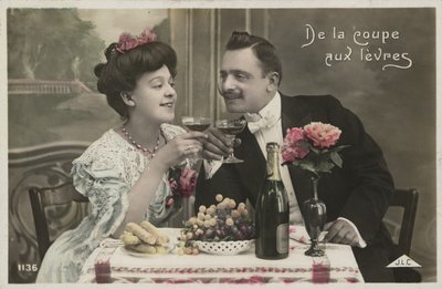 Par drikker champagne af French Photographer
