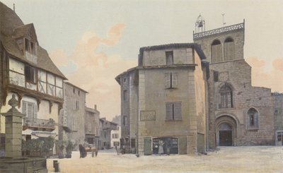 Courpiere, Kirke, facade O og Square af French Photographer