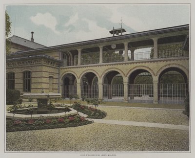 Gårdhave til Lycee Moliere, Paris (farvefoto) af French Photographer