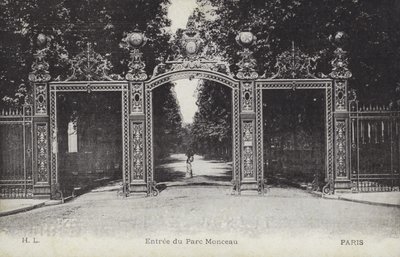Indgang, Parc Monceau, Paris (s/h-billede) af French Photographer
