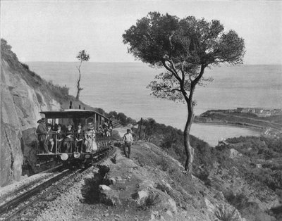 Monacos omgivelser - The Turbie Rack Railway (s/h-billede) af French Photographer