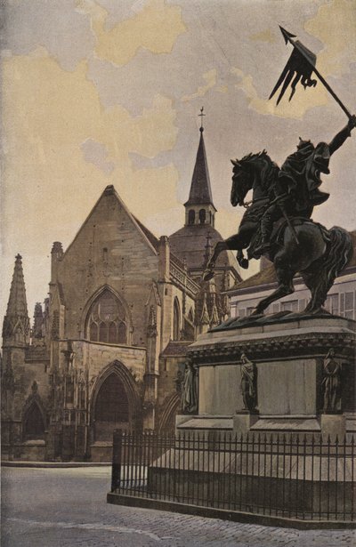 Cliff, Trinity Church og Statue af Vilhelm Erobreren af French Photographer