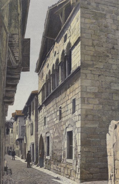 Figeac, hus fra det 13. århundrede (Rue Hortabadial) af French Photographer